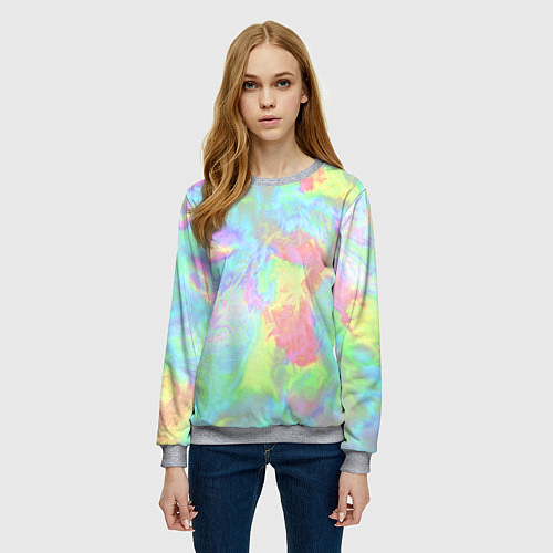 Женский свитшот Абстракция смесь красок / 3D-Меланж – фото 3
