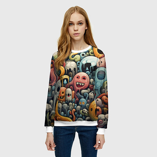 Женский свитшот Странная абстракция / 3D-Белый – фото 3