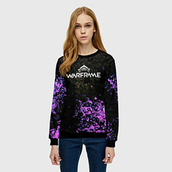 Свитшот женский Warframe брызги неоновых красок, цвет: 3D-черный — фото 2