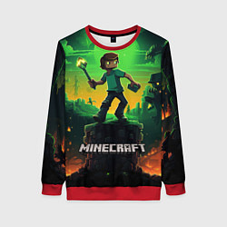 Свитшот женский Персонаж в мире Minecraft, цвет: 3D-красный