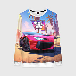 Свитшот женский GTA 6 logo auto style, цвет: 3D-белый