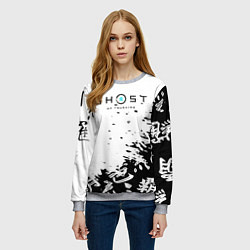 Свитшот женский Ghost of Tsushima текстура samurai, цвет: 3D-меланж — фото 2