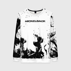 Свитшот женский Nickelback серый дым рок, цвет: 3D-белый
