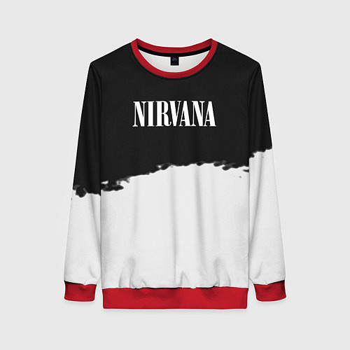 Женский свитшот Nirvana текстура / 3D-Красный – фото 1
