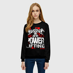 Свитшот женский Пауэрлифтинг монстер, цвет: 3D-черный — фото 2