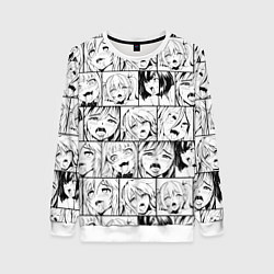 Свитшот женский Ahegao pattern, цвет: 3D-белый