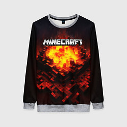 Свитшот женский Minecraft огненные кубики, цвет: 3D-меланж