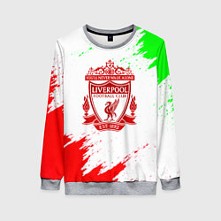 Свитшот женский Liverpool краски спорт, цвет: 3D-меланж