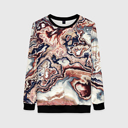 Свитшот женский Разноцветный мраморный узор, цвет: 3D-черный