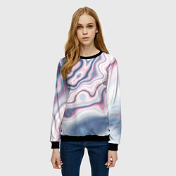 Свитшот женский Мраморные разводы, цвет: 3D-черный — фото 2