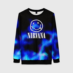 Свитшот женский Nirvana flame ghost steel, цвет: 3D-черный