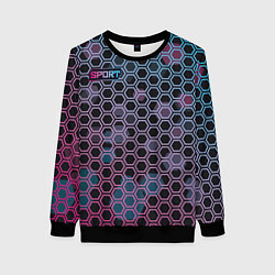 Свитшот женский Sport шестигранники, цвет: 3D-черный