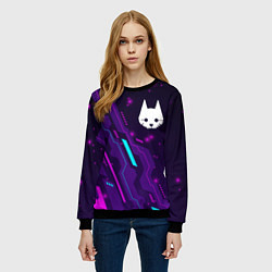Свитшот женский Stray neon gaming, цвет: 3D-черный — фото 2