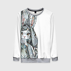Свитшот женский Застенчивый кролик, цвет: 3D-меланж