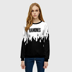 Свитшот женский Ramones fire black rock, цвет: 3D-черный — фото 2