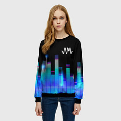 Свитшот женский Arctic Monkeys эквалайзер, цвет: 3D-черный — фото 2