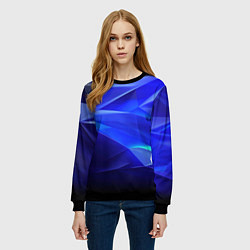 Свитшот женский Black and blue abstract background sport style, цвет: 3D-черный — фото 2