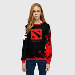 Свитшот женский Dota 2 краски текстура, цвет: 3D-красный — фото 2