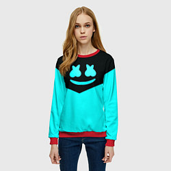 Свитшот женский Marshmello dj geometry, цвет: 3D-красный — фото 2