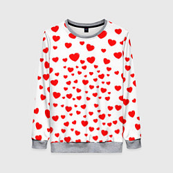 Свитшот женский Любовь паттерн сердца, цвет: 3D-меланж