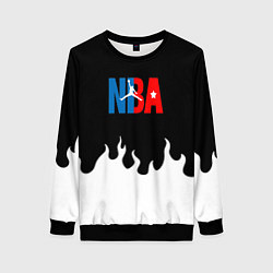 Свитшот женский Баскетбол нба огонь, цвет: 3D-черный