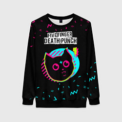 Свитшот женский Five Finger Death Punch - rock star cat, цвет: 3D-черный