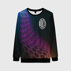 Свитшот женский AC Milan футбольная сетка, цвет: 3D-черный