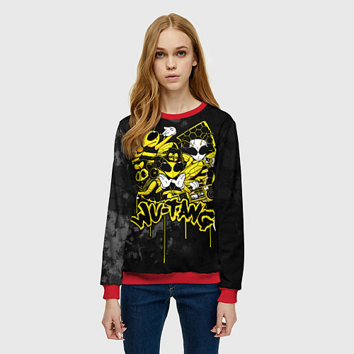 Женский свитшот Wu tang killa bees / 3D-Красный – фото 3