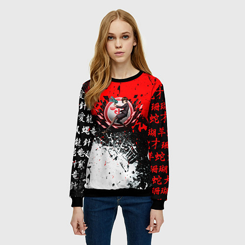 Женский свитшот Psychopass anime текстура / 3D-Черный – фото 3