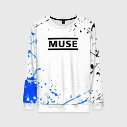 Свитшот женский MUSE рок стиль краски, цвет: 3D-белый