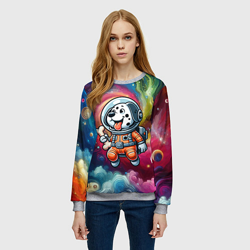Женский свитшот Funny dalmatian puppy - ai art / 3D-Меланж – фото 3