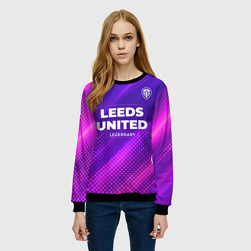 Женский свитшот Leeds United legendary sport grunge / 3D-Черный – фото 3