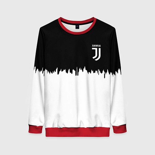 Женский свитшот Juventus белый огонь текстура / 3D-Красный – фото 1