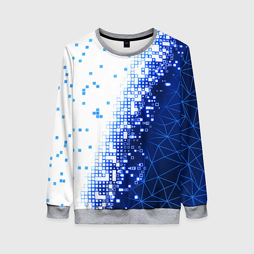Женский свитшот Поврежденный цифровой скин / 3D-Меланж – фото 1