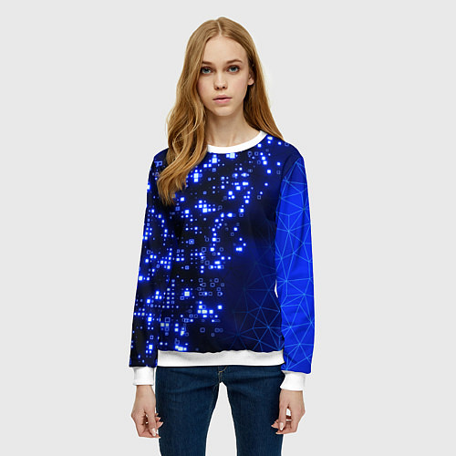Женский свитшот Растворяющийся цифровой скин / 3D-Белый – фото 3