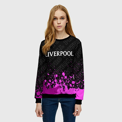 Женский свитшот Liverpool pro football посередине / 3D-Черный – фото 3