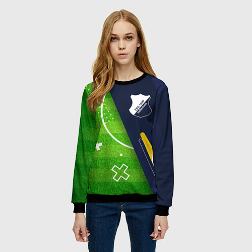 Женский свитшот Hoffenheim football field / 3D-Черный – фото 3