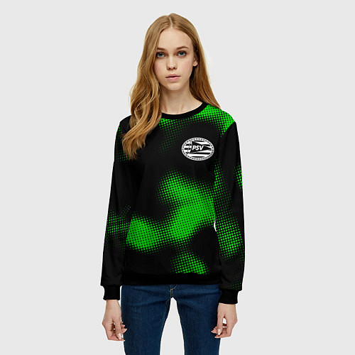Женский свитшот PSV sport halftone / 3D-Черный – фото 3