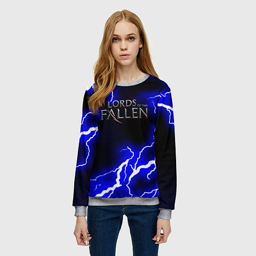 Женский свитшот Lord of the fallen steel storm / 3D-Меланж – фото 3