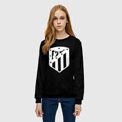 Свитшот женский Атлетико Мадрид белое лого фк, цвет: 3D-черный — фото 2