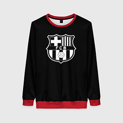 Свитшот женский Barcelona fc club белое лого, цвет: 3D-красный