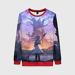 Свитшот женский Sousou no Frieren Фрирен tree, цвет: 3D-красный