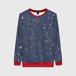 Свитшот женский Космическое поле звёзд, цвет: 3D-красный