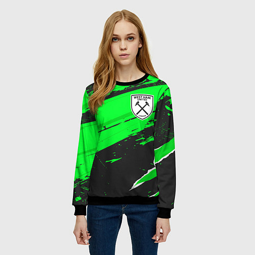 Женский свитшот West Ham sport green / 3D-Черный – фото 3