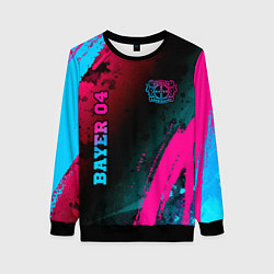 Свитшот женский Bayer 04 - neon gradient вертикально, цвет: 3D-черный