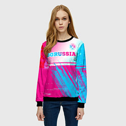 Свитшот женский Borussia neon gradient style посередине, цвет: 3D-черный — фото 2