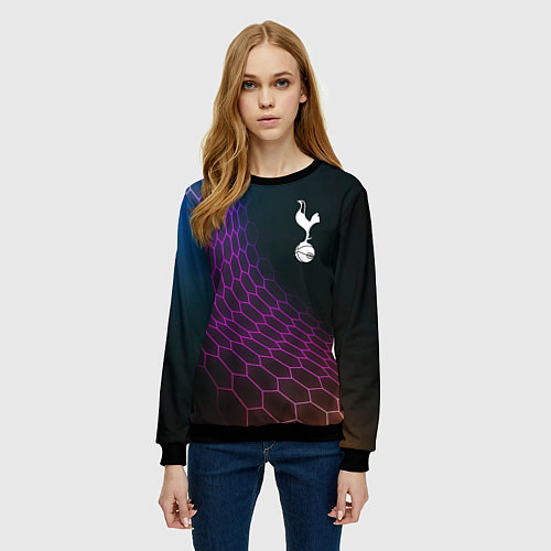 Женский свитшот Tottenham футбольная сетка / 3D-Черный – фото 3