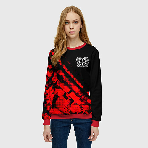 Женский свитшот Bayer 04 sport grunge / 3D-Красный – фото 3