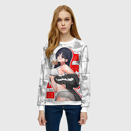 Женский свитшот Anna Yamada Bokuyaba / 3D-Белый – фото 3