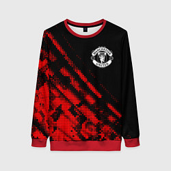 Свитшот женский Manchester United sport grunge, цвет: 3D-красный